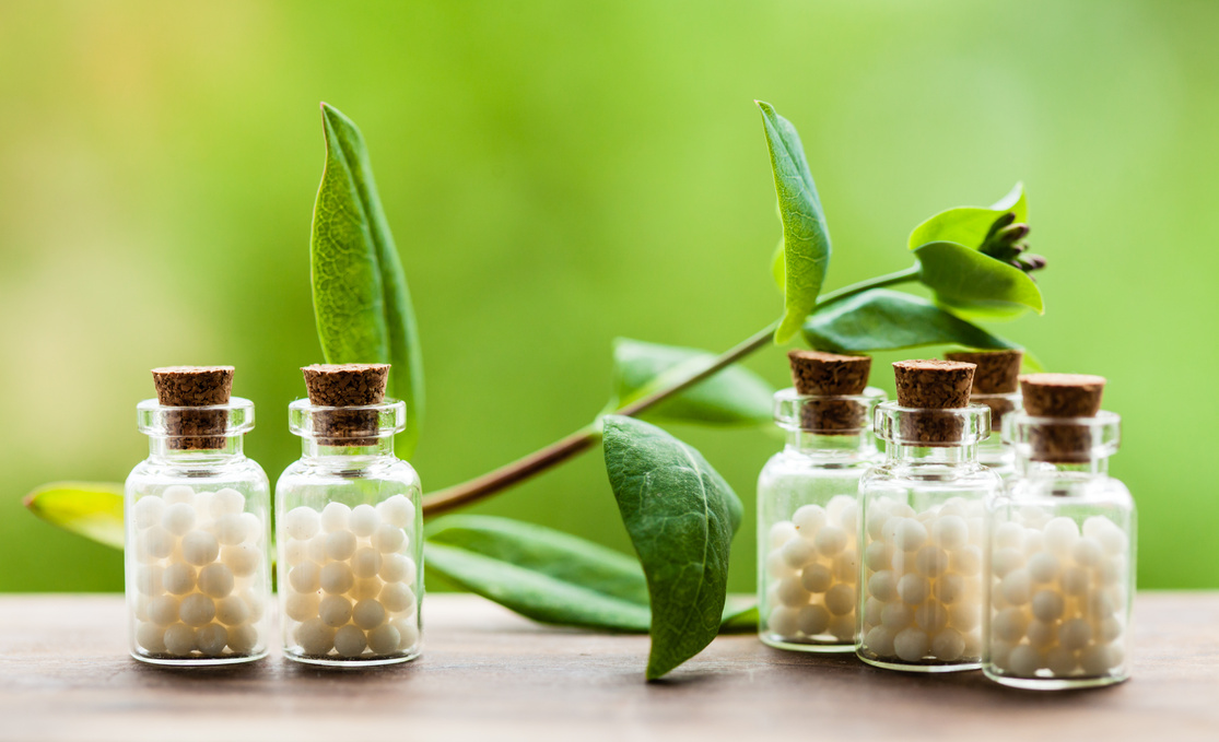 Homeopathy Pills in Vintage Bottles