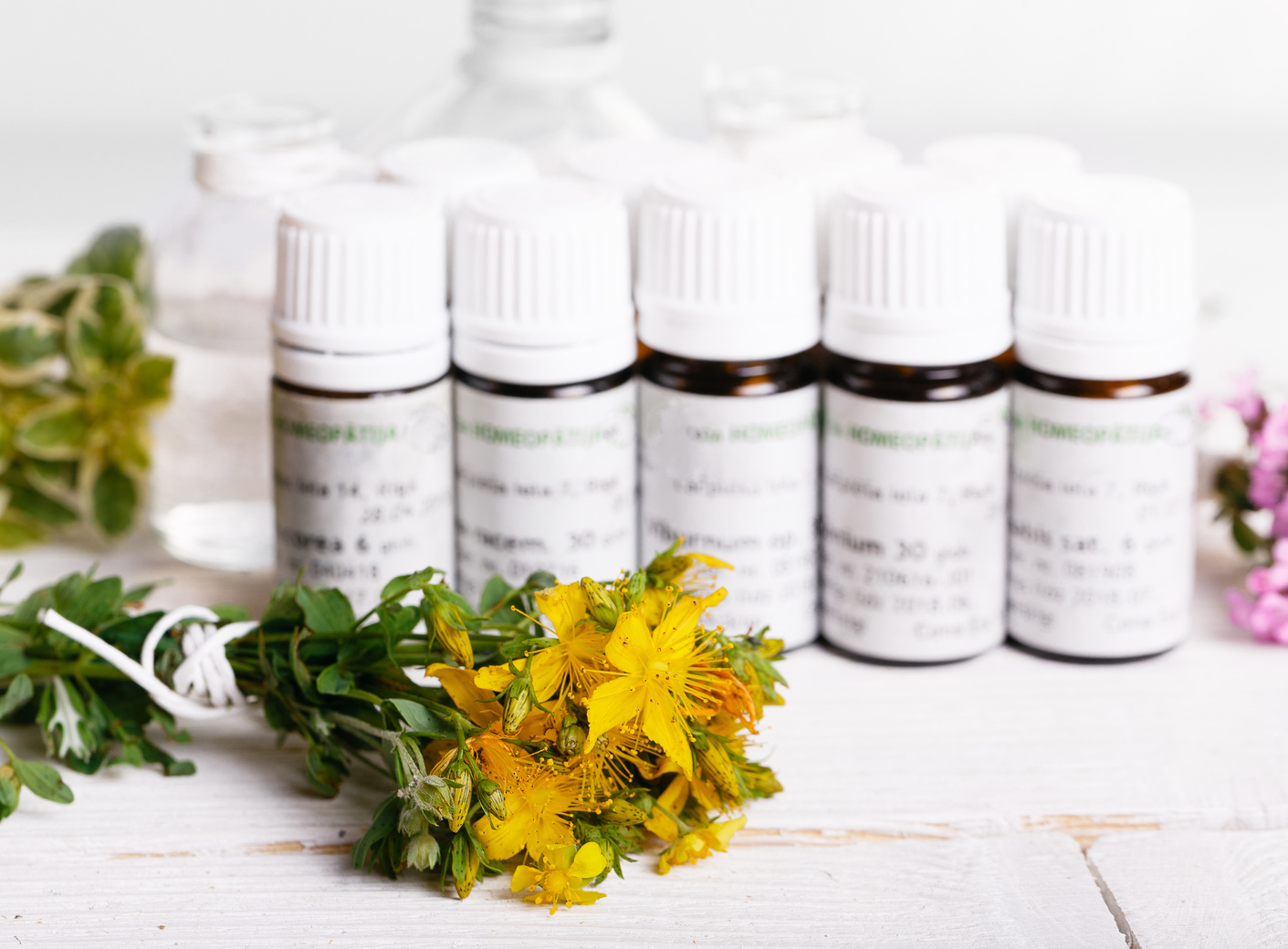 Homeopathy - A homeopathy concept with homeopathic medicine
